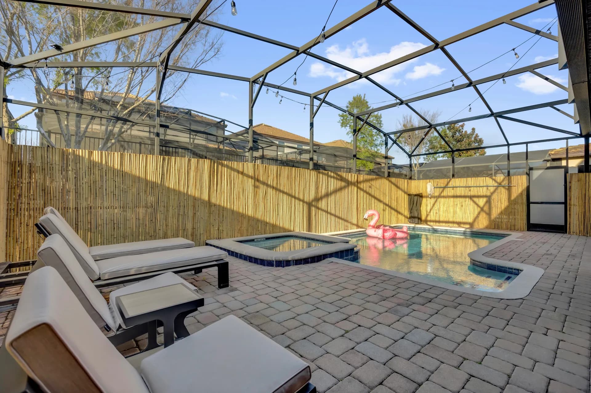 Covered Patio & BBQ at ChampionsGate Luxury Villa in Davenport, Florida