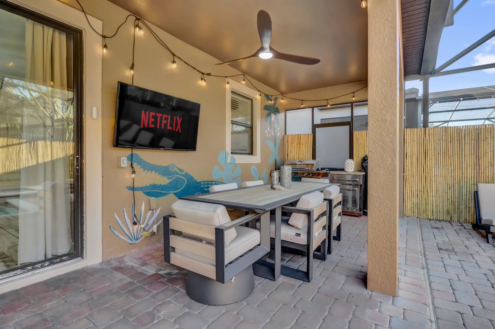 Covered Patio & BBQ at the luxury villa