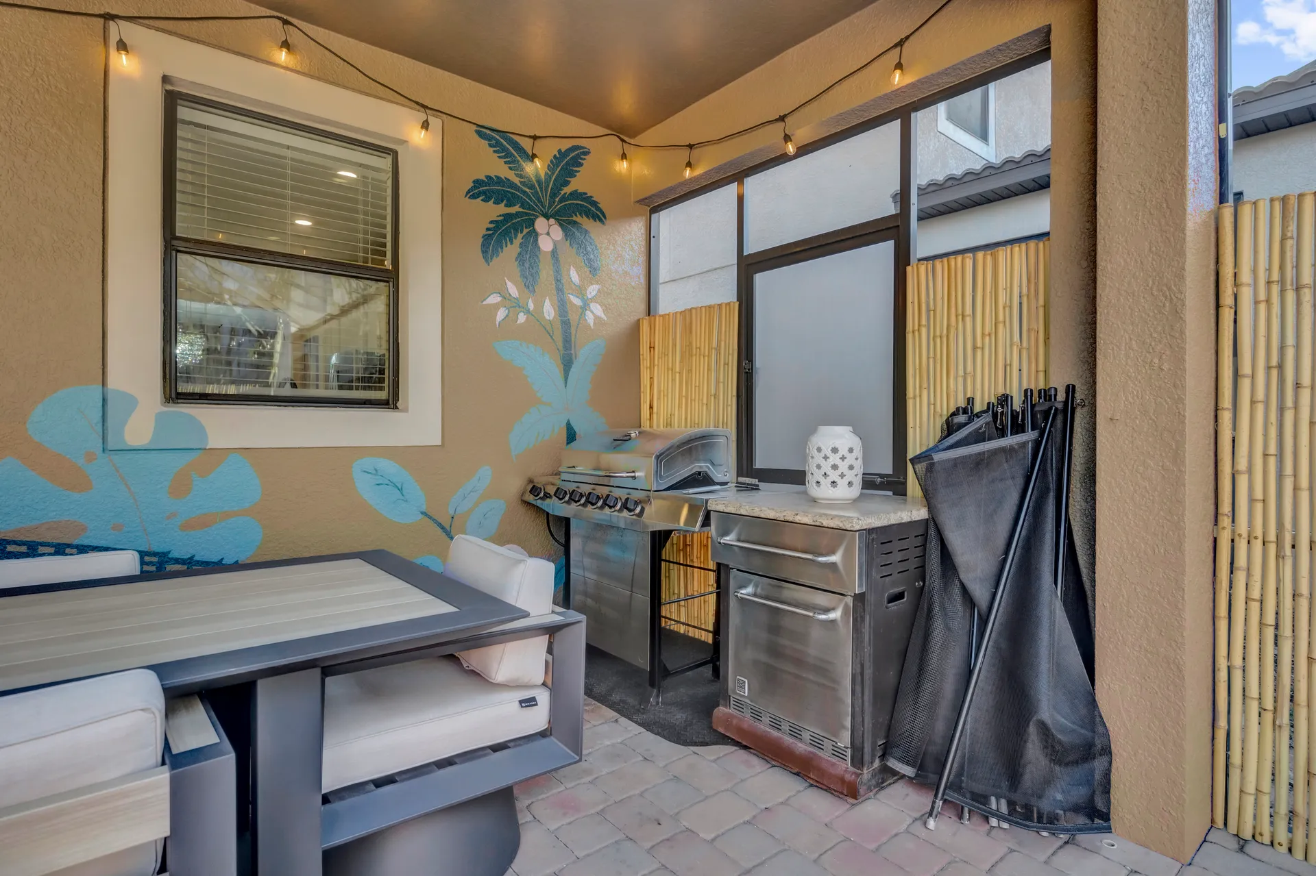 Covered Patio & BBQ at the luxury villa