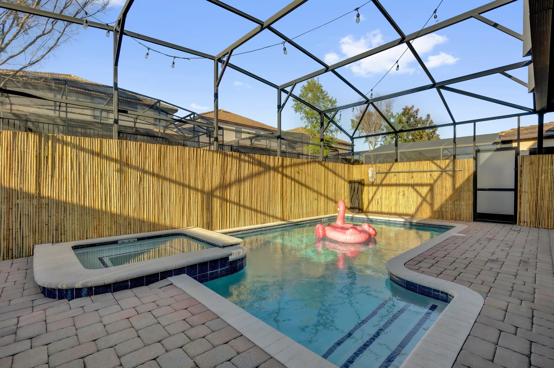 Private Screened Pool at the luxury villa