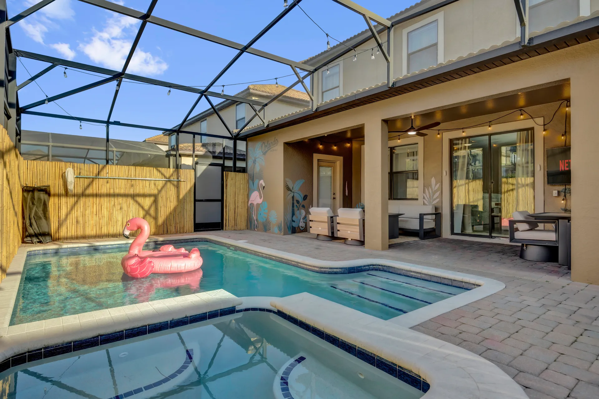 Private Screened Pool at the luxury villa