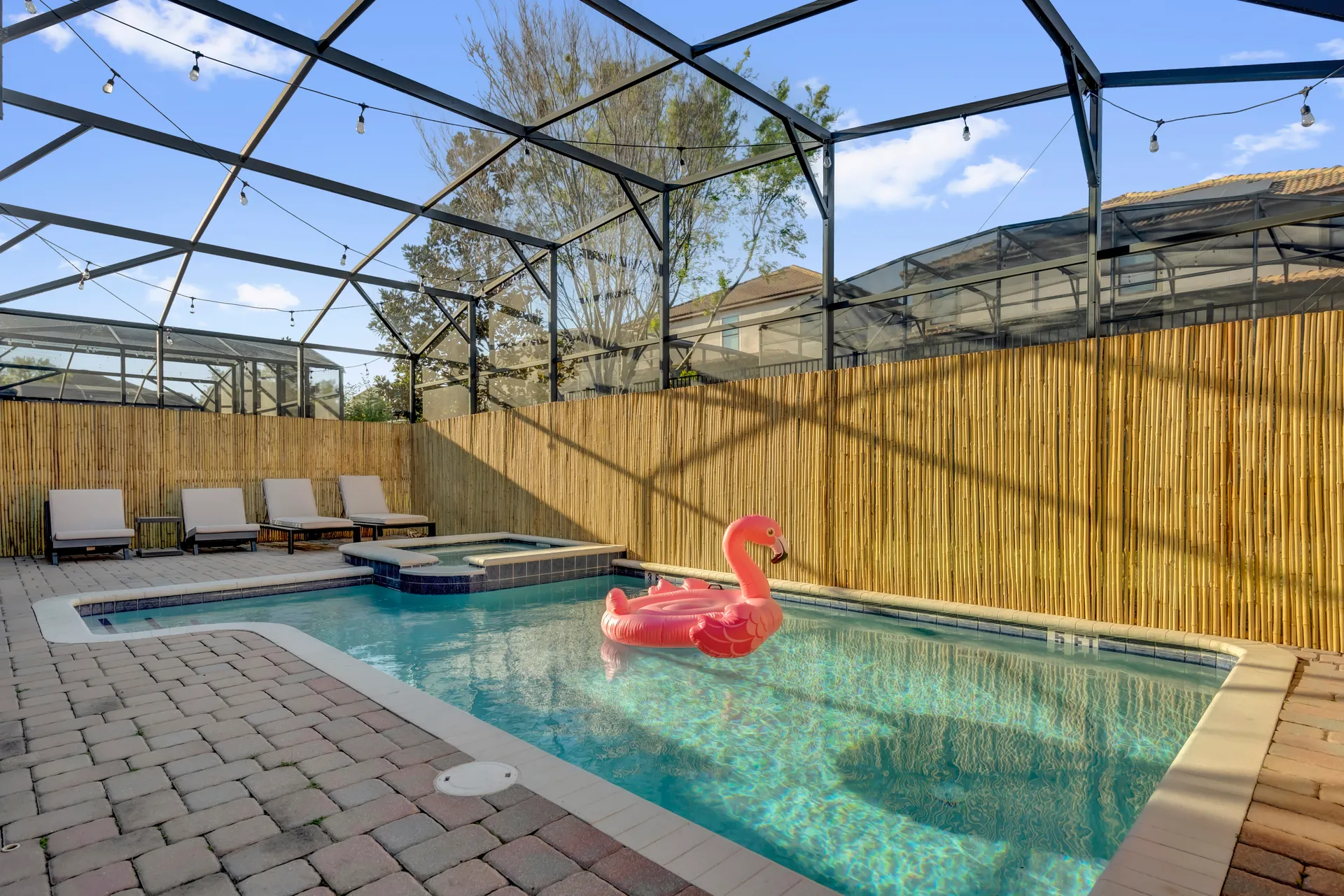 Private Screened Pool at the luxury villa