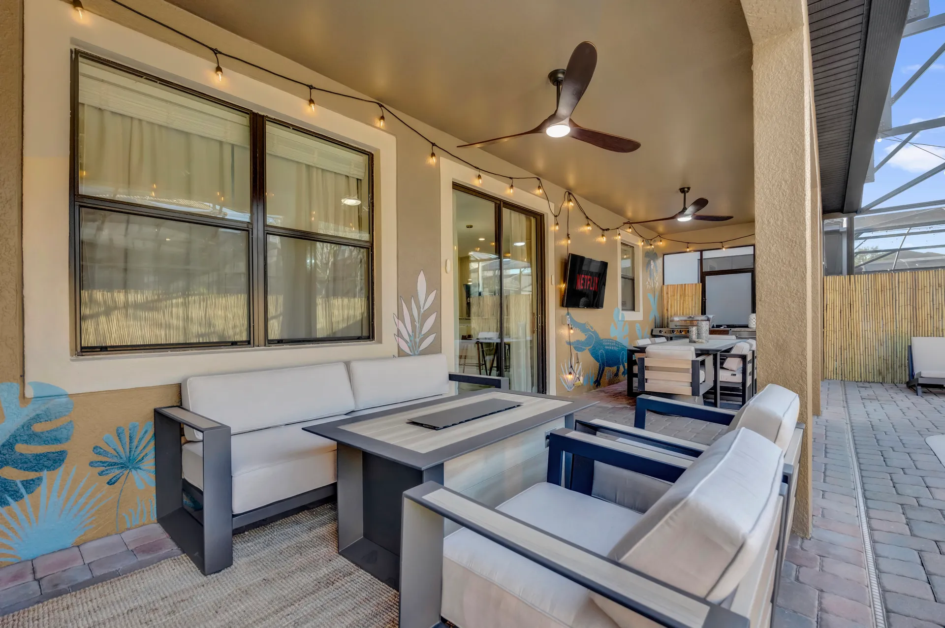 Covered Patio & BBQ at the luxury villa
